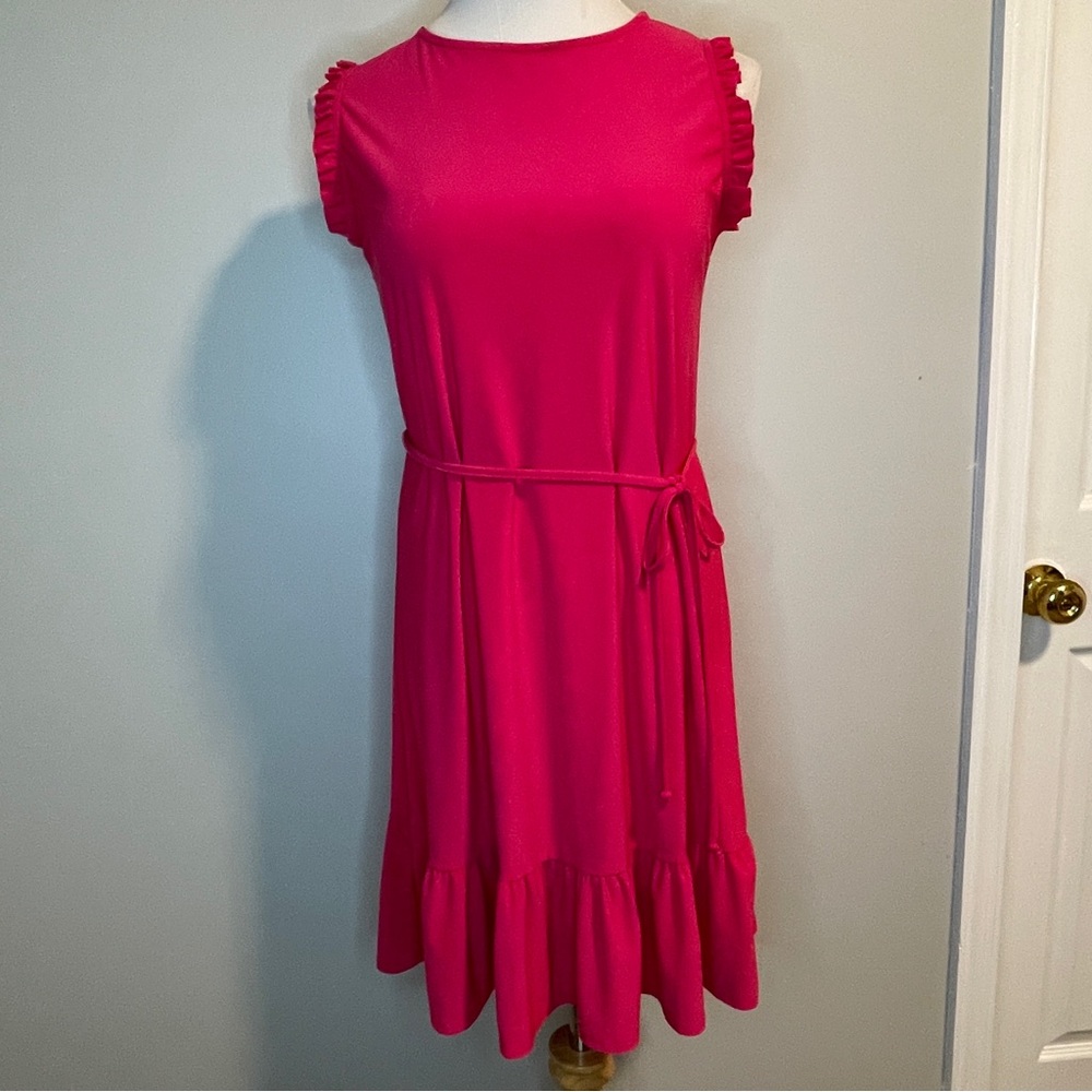 Tiana B.  Ruffle sleeveless dress fuchsia Small
